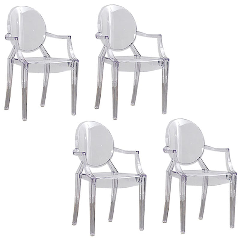 Chaise latérale de salle à manger à dossier ouvert au design moderne, fauteuil de salle à manger en plastique pour la maison