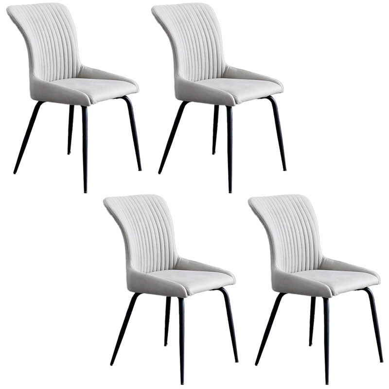 Sillas de comedor de metal de estilo moderno, sillas laterales de comedor sin brazos de cocina