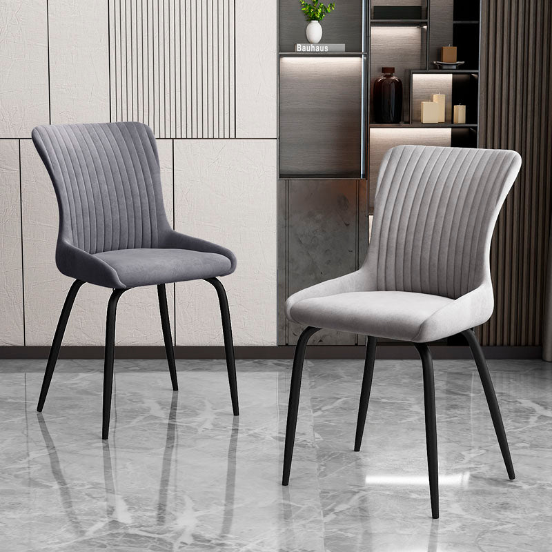 Sillas de comedor de metal de estilo moderno, sillas laterales de comedor sin brazos de cocina