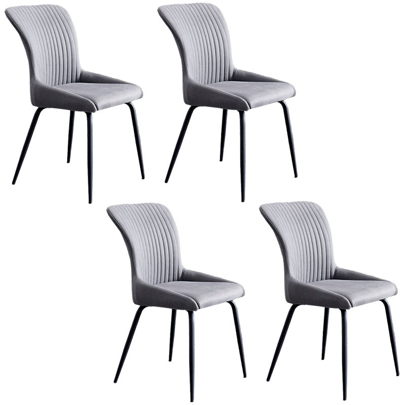 Sillas de comedor de metal de estilo moderno, sillas laterales de comedor sin brazos de cocina