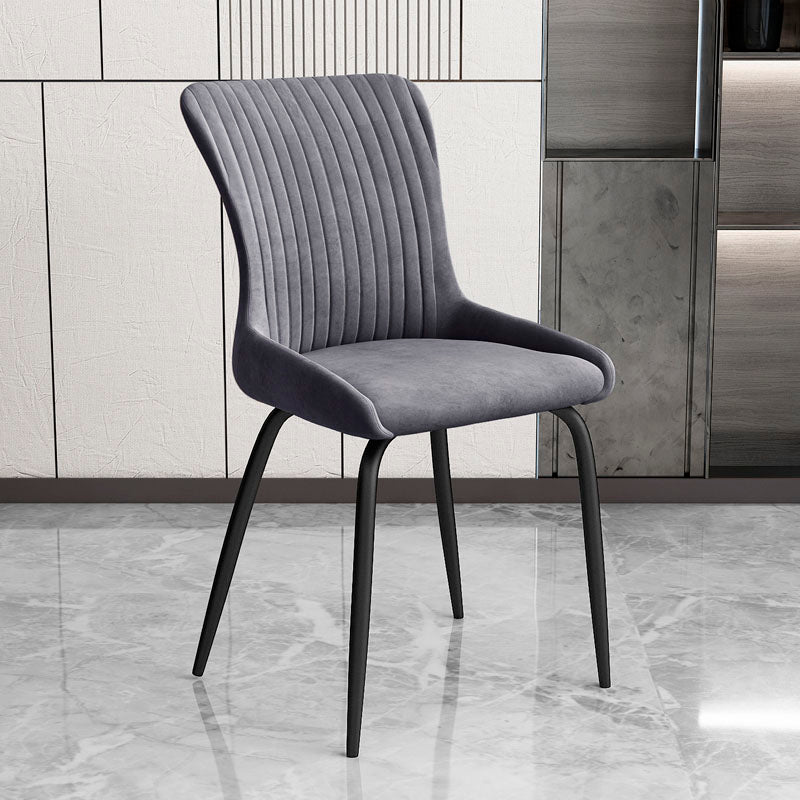 Sillas de comedor de metal de estilo moderno, sillas laterales de comedor sin brazos de cocina