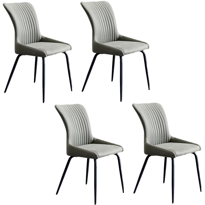 Sillas de comedor de metal de estilo moderno, sillas laterales de comedor sin brazos de cocina