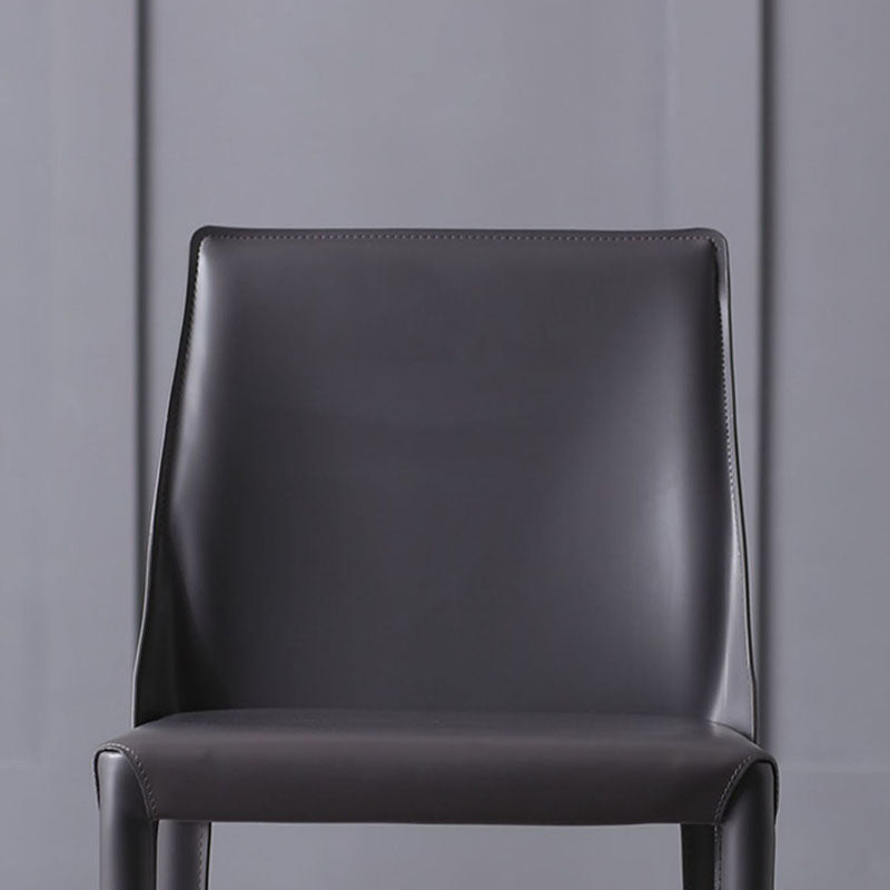 Contemporary Leather Chairs Set Kitchen Dining Room Solid Back Side Chair