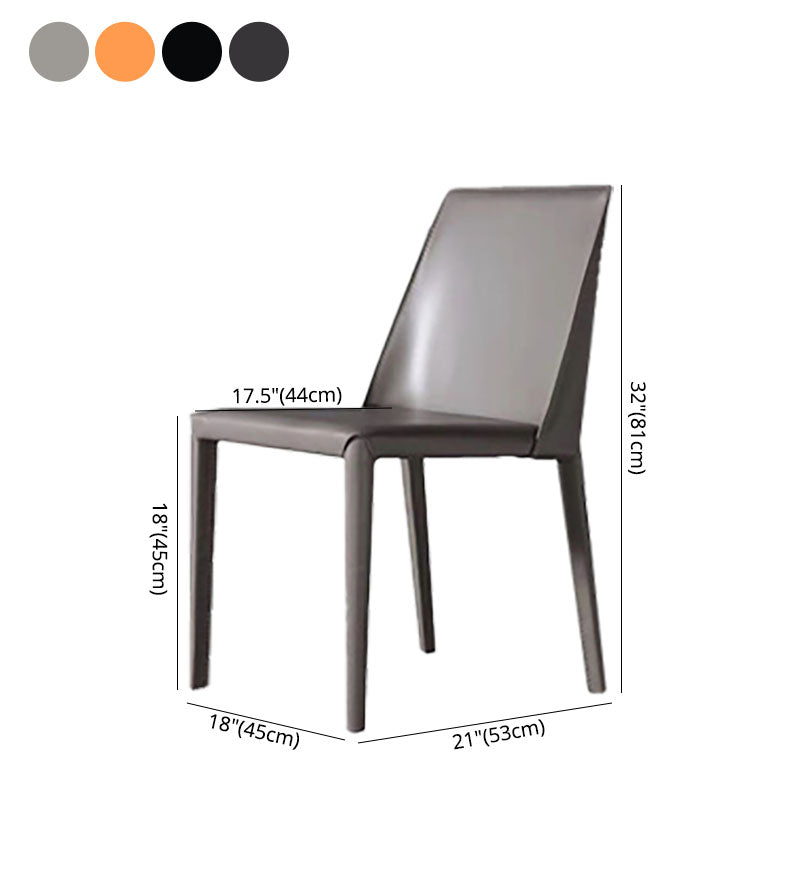 Contemporary Leather Chairs Set Kitchen Dining Room Solid Back Side Chair
