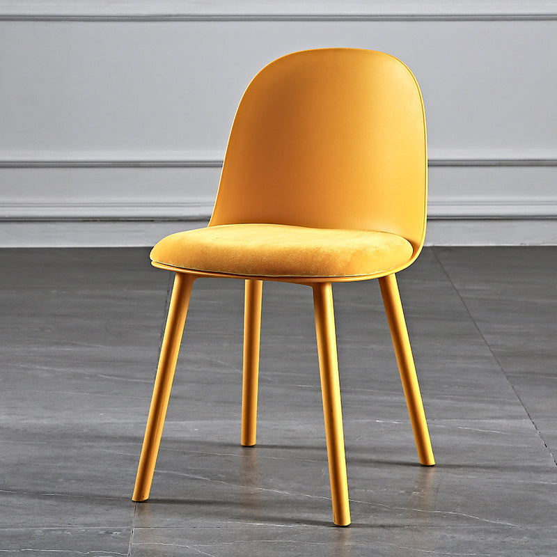 Silla lateral de comedor de plástico de estilo escandinavo, silla sin brazos con respaldo abierto para el hogar