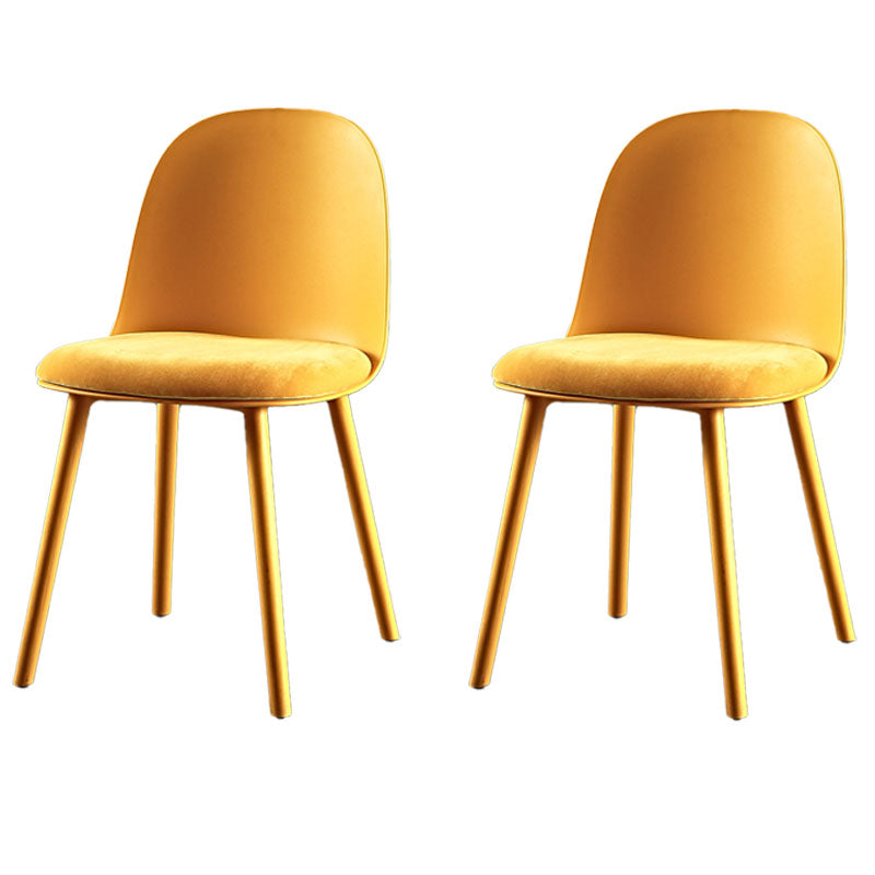 Silla lateral de comedor de plástico de estilo escandinavo, silla sin brazos con respaldo abierto para el hogar