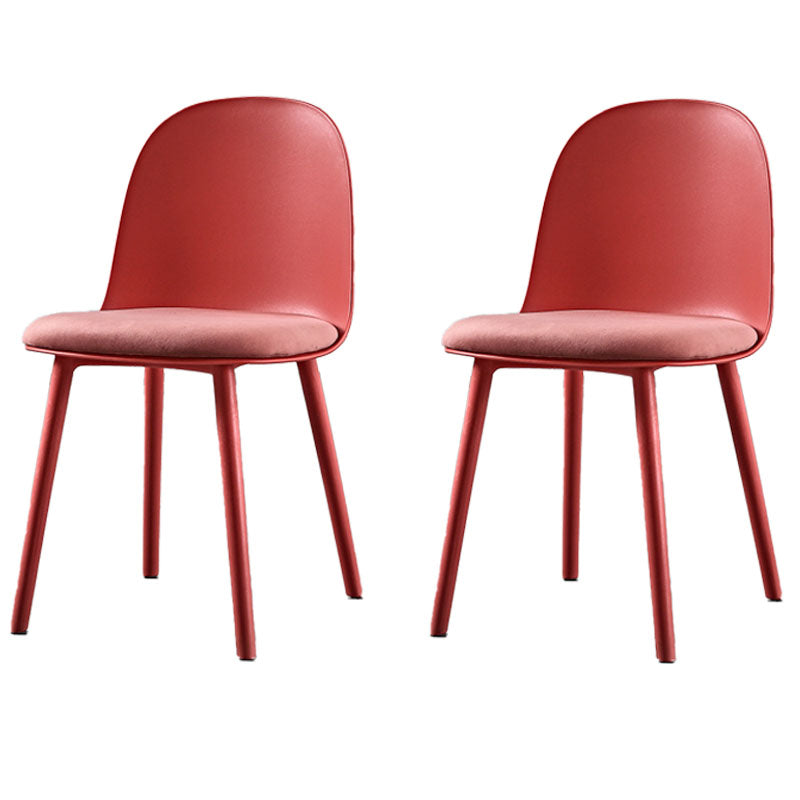 Silla lateral de comedor de plástico de estilo escandinavo, silla sin brazos con respaldo abierto para el hogar