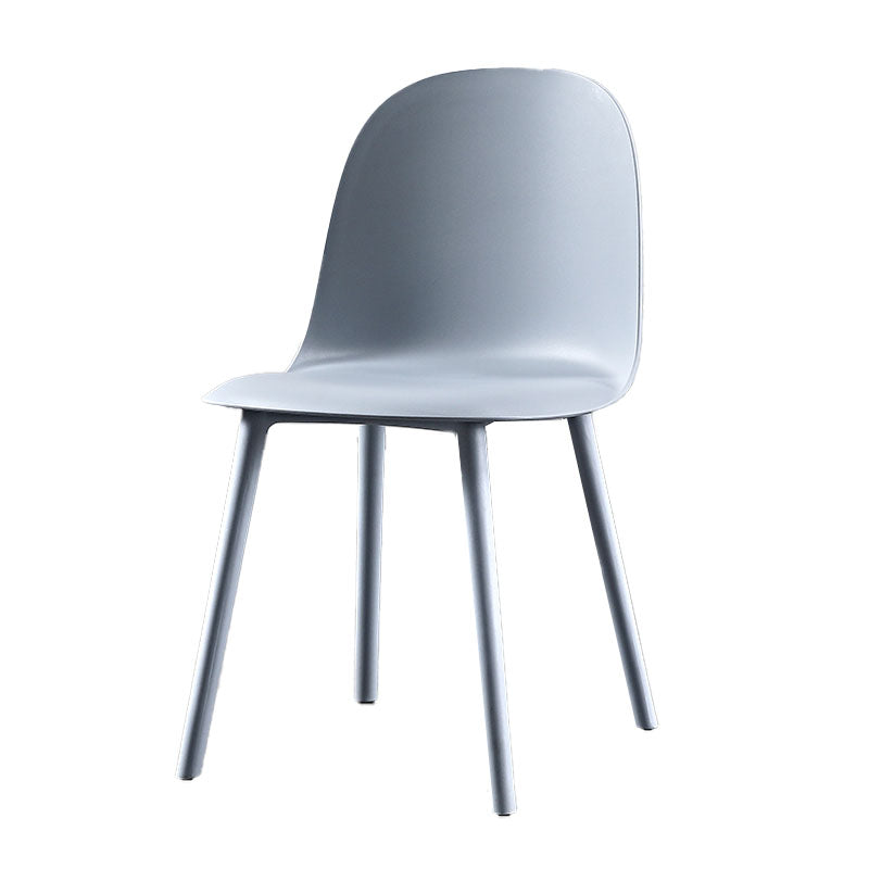 Silla lateral de comedor de plástico de estilo escandinavo, silla sin brazos con respaldo abierto para el hogar