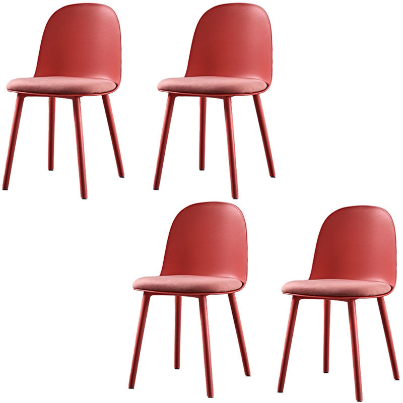 Silla lateral de comedor de plástico de estilo escandinavo, silla sin brazos con respaldo abierto para el hogar
