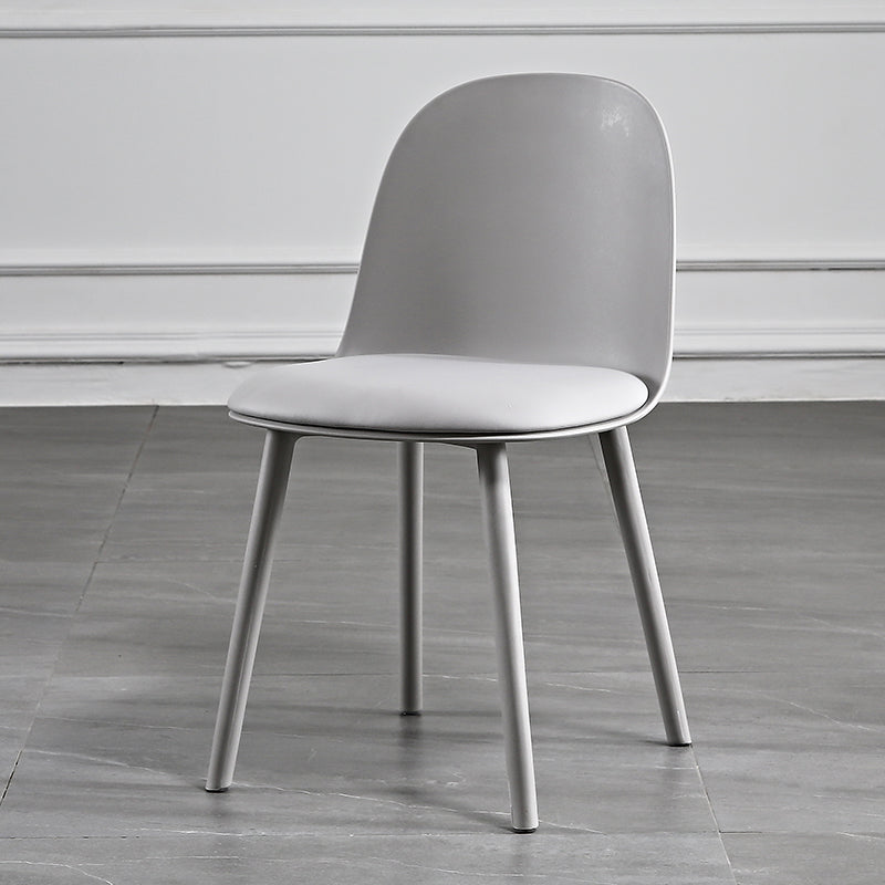 Silla lateral de comedor de plástico de estilo escandinavo, silla sin brazos con respaldo abierto para el hogar