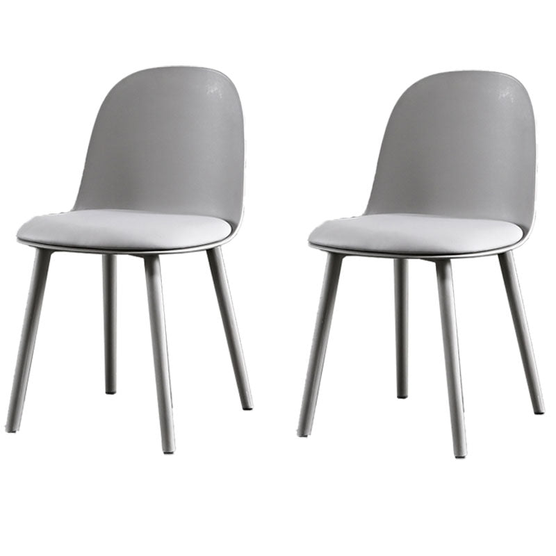 Silla lateral de comedor de plástico de estilo escandinavo, silla sin brazos con respaldo abierto para el hogar