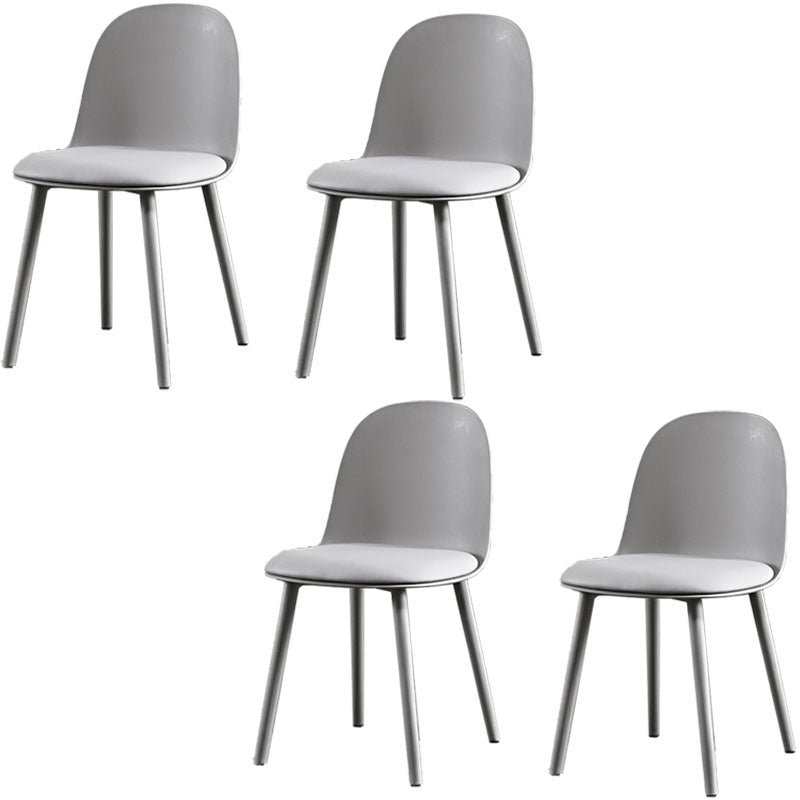 Silla lateral de comedor de plástico de estilo escandinavo, silla sin brazos con respaldo abierto para el hogar