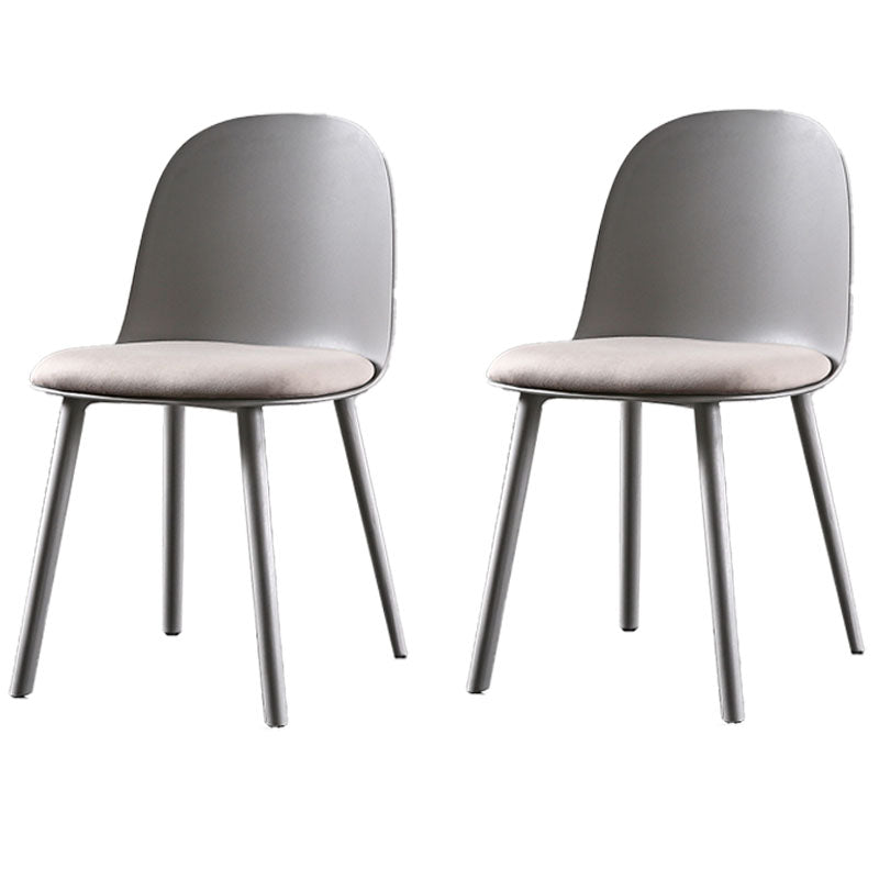 Silla lateral de comedor de plástico de estilo escandinavo, silla sin brazos con respaldo abierto para el hogar