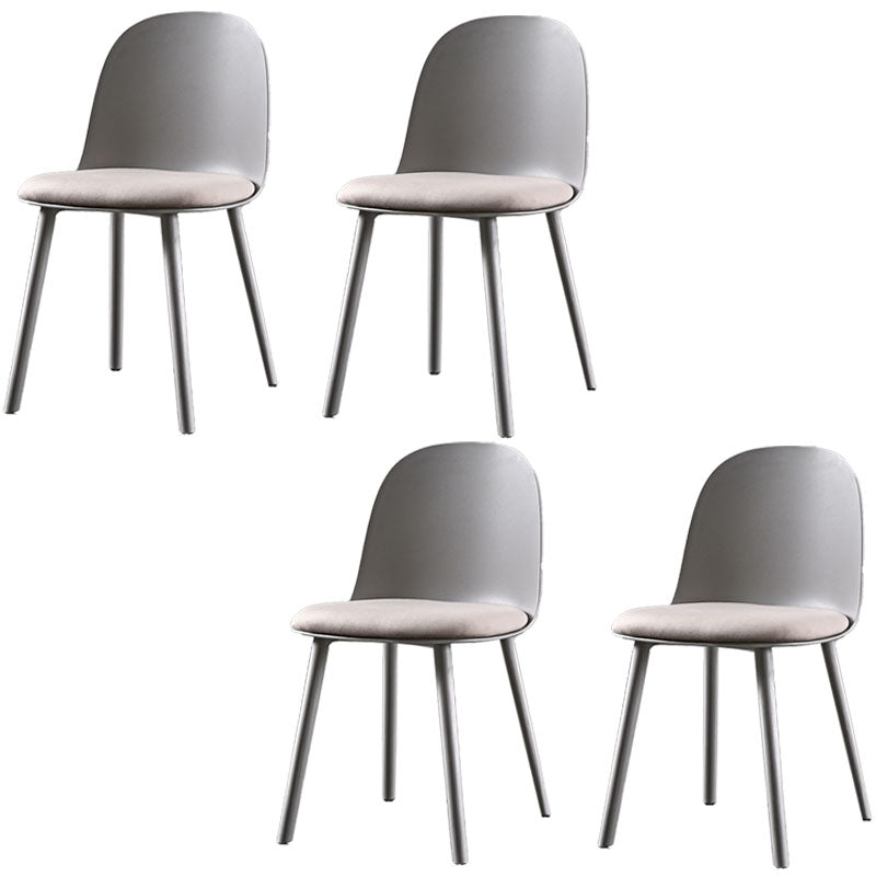 Silla lateral de comedor de plástico de estilo escandinavo, silla sin brazos con respaldo abierto para el hogar