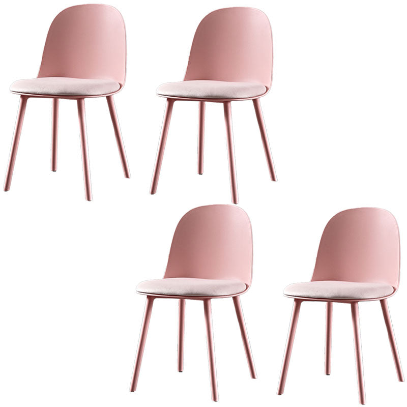 Silla lateral de comedor de plástico de estilo escandinavo, silla sin brazos con respaldo abierto para el hogar