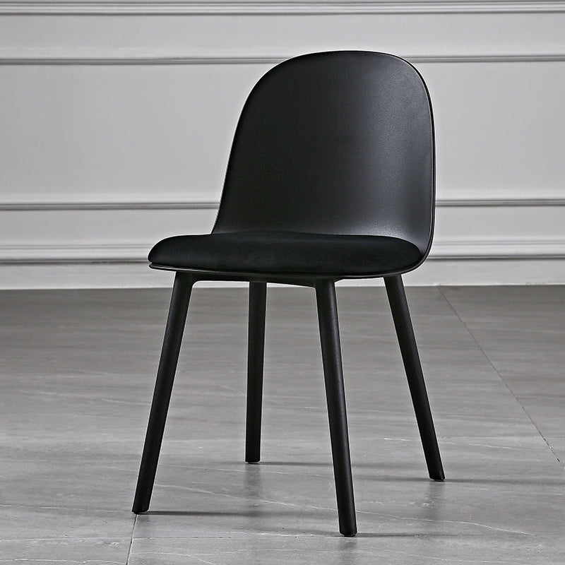 Silla lateral de comedor de plástico de estilo escandinavo, silla sin brazos con respaldo abierto para el hogar