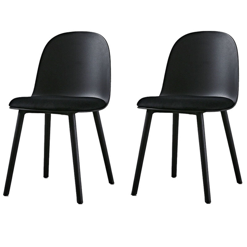 Silla lateral de comedor de plástico de estilo escandinavo, silla sin brazos con respaldo abierto para el hogar