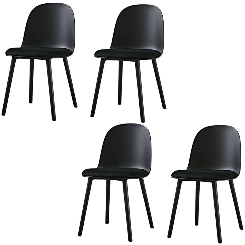 Silla lateral de comedor de plástico de estilo escandinavo, silla sin brazos con respaldo abierto para el hogar