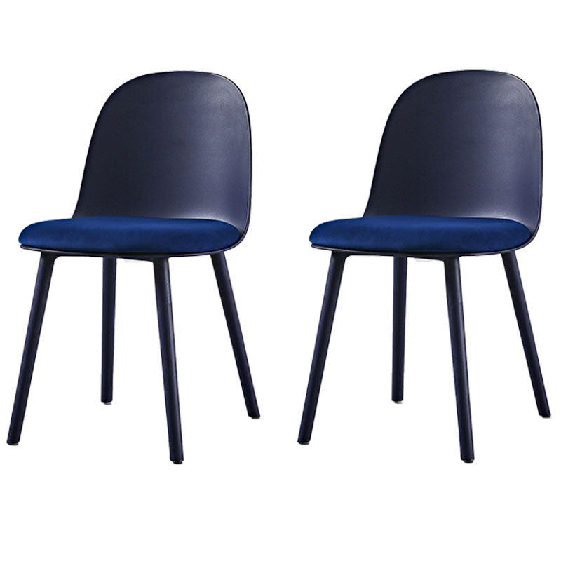 Silla lateral de comedor de plástico de estilo escandinavo, silla sin brazos con respaldo abierto para el hogar