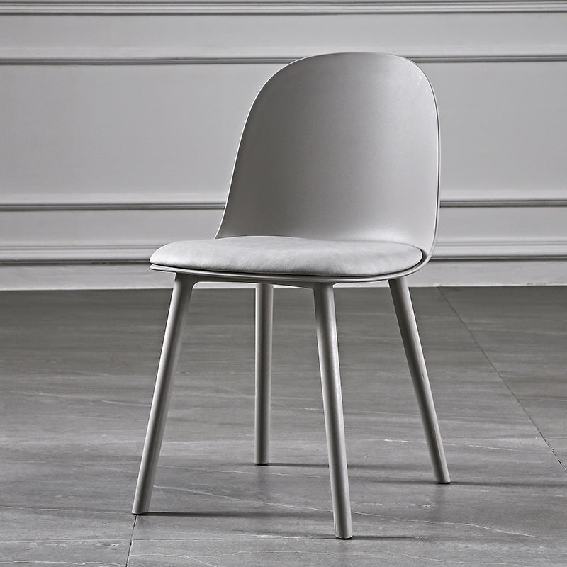Silla lateral de comedor de plástico de estilo escandinavo, silla sin brazos con respaldo abierto para el hogar