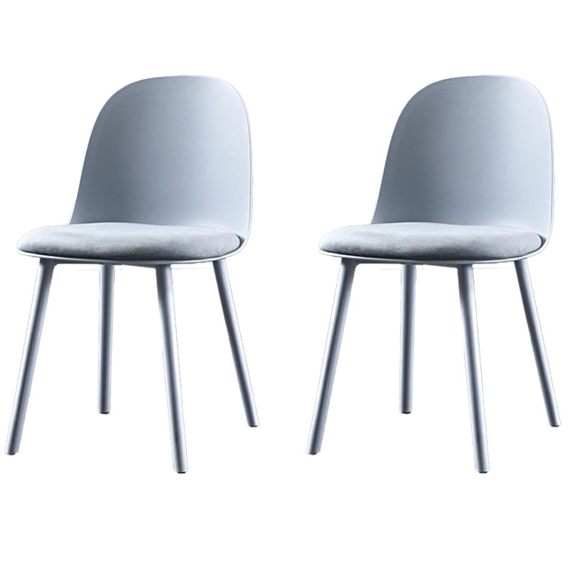 Silla lateral de comedor de plástico de estilo escandinavo, silla sin brazos con respaldo abierto para el hogar