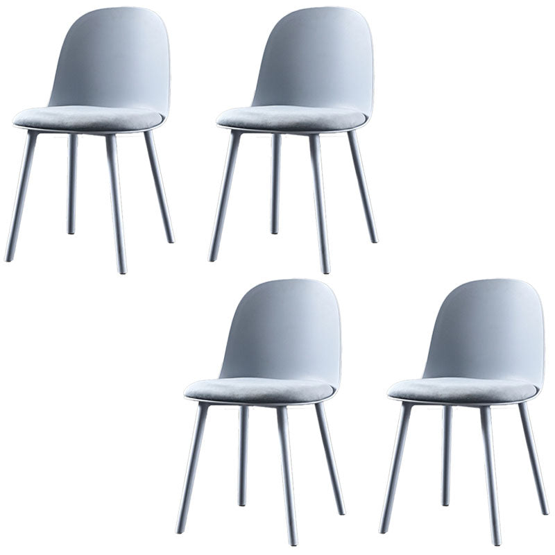 Silla lateral de comedor de plástico de estilo escandinavo, silla sin brazos con respaldo abierto para el hogar