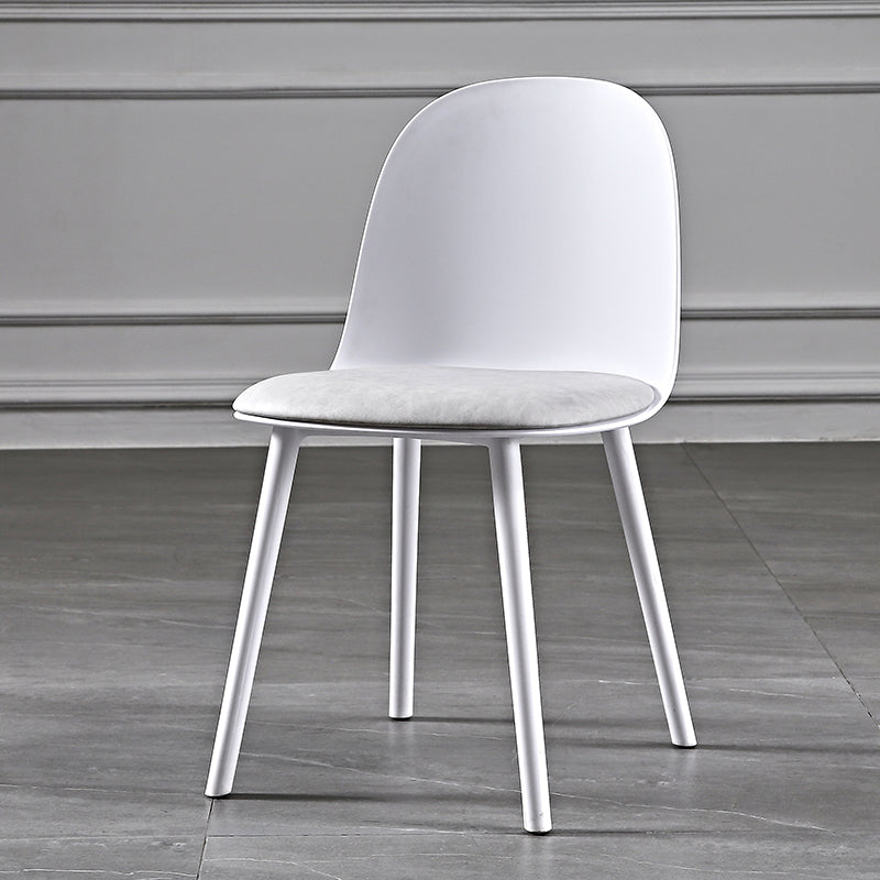Silla lateral de comedor de plástico de estilo escandinavo, silla sin brazos con respaldo abierto para el hogar