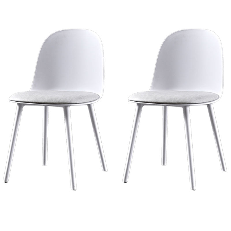 Silla lateral de comedor de plástico de estilo escandinavo, silla sin brazos con respaldo abierto para el hogar