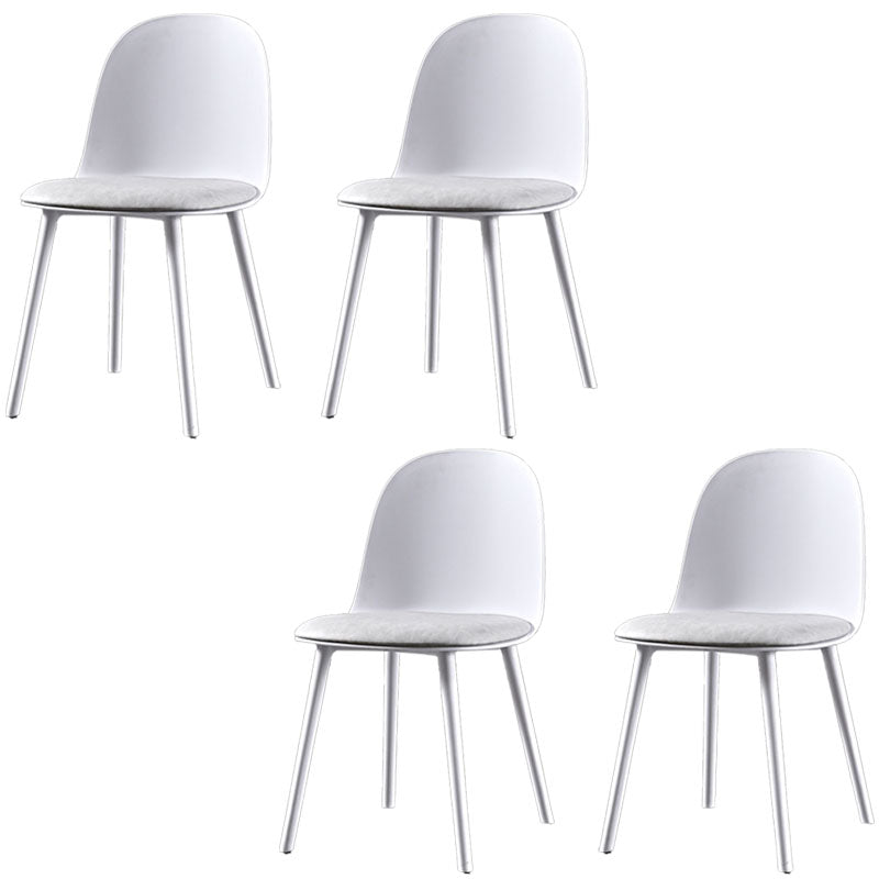 Silla lateral de comedor de plástico de estilo escandinavo, silla sin brazos con respaldo abierto para el hogar