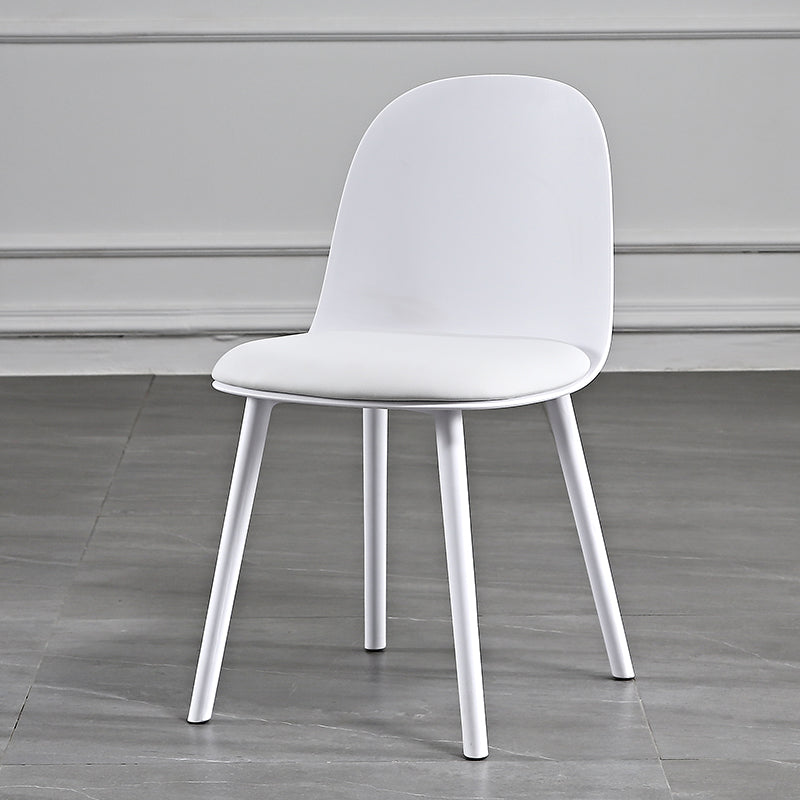 Silla lateral de comedor de plástico de estilo escandinavo, silla sin brazos con respaldo abierto para el hogar