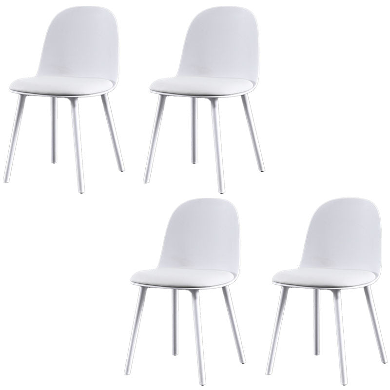 Silla lateral de comedor de plástico de estilo escandinavo, silla sin brazos con respaldo abierto para el hogar
