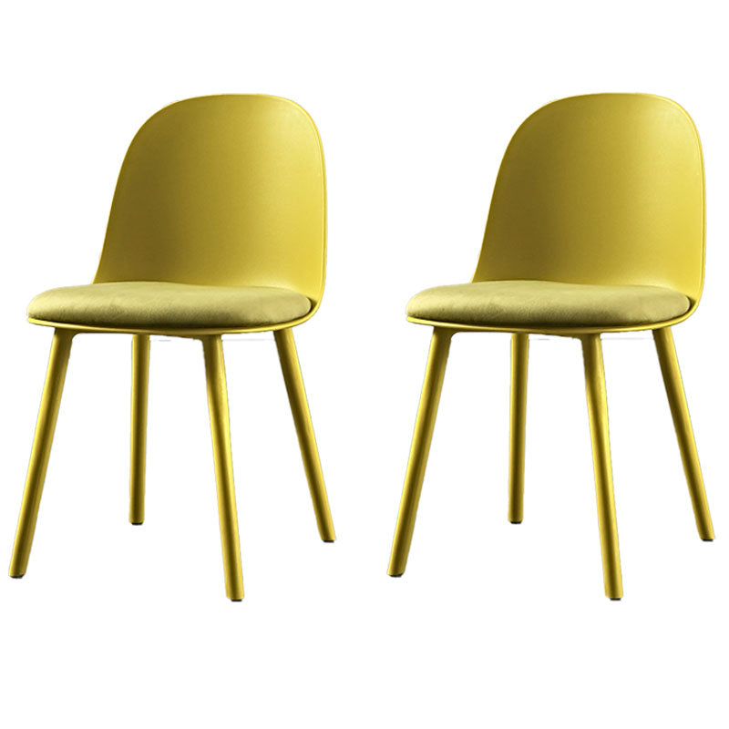 Silla lateral de comedor de plástico de estilo escandinavo, silla sin brazos con respaldo abierto para el hogar