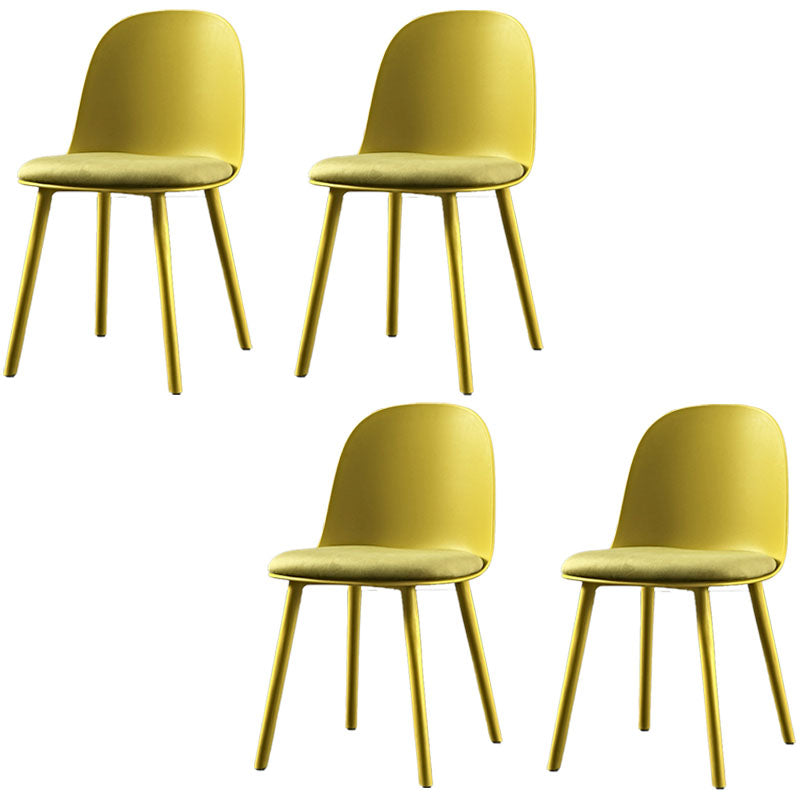 Silla lateral de comedor de plástico de estilo escandinavo, silla sin brazos con respaldo abierto para el hogar