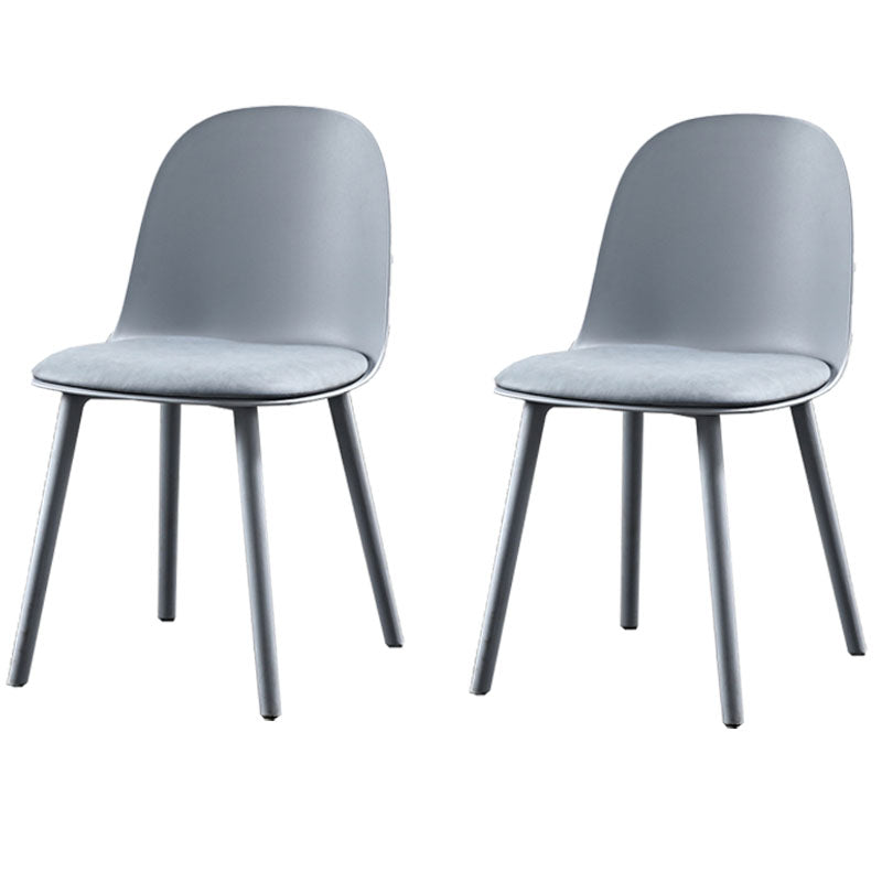 Silla lateral de comedor de plástico de estilo escandinavo, silla sin brazos con respaldo abierto para el hogar
