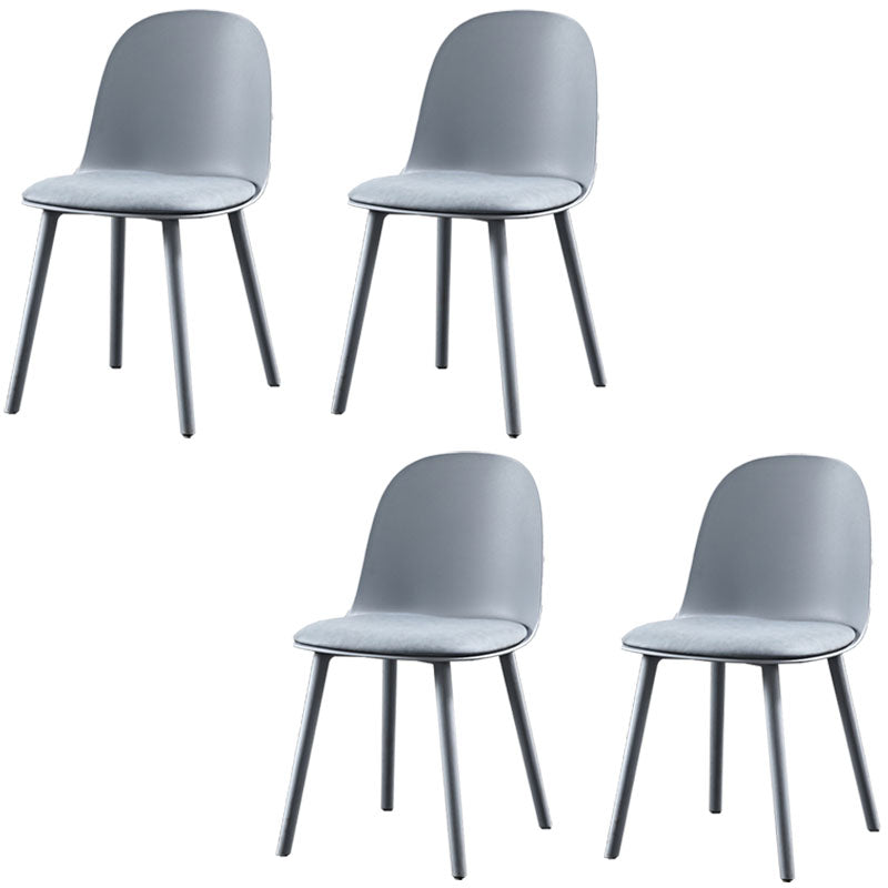 Silla lateral de comedor de plástico de estilo escandinavo, silla sin brazos con respaldo abierto para el hogar