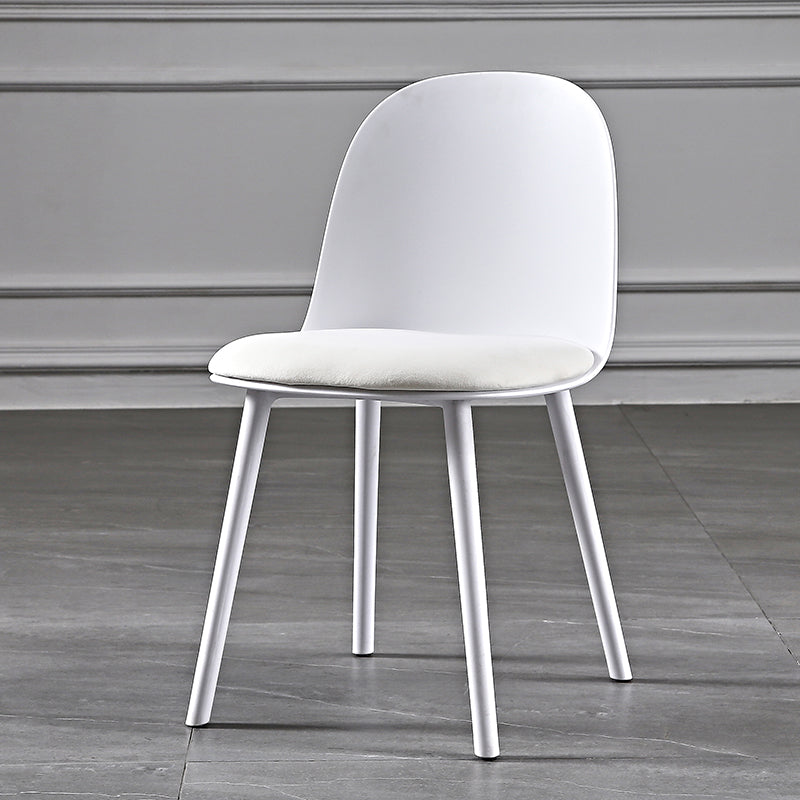 Silla lateral de comedor de plástico de estilo escandinavo, silla sin brazos con respaldo abierto para el hogar