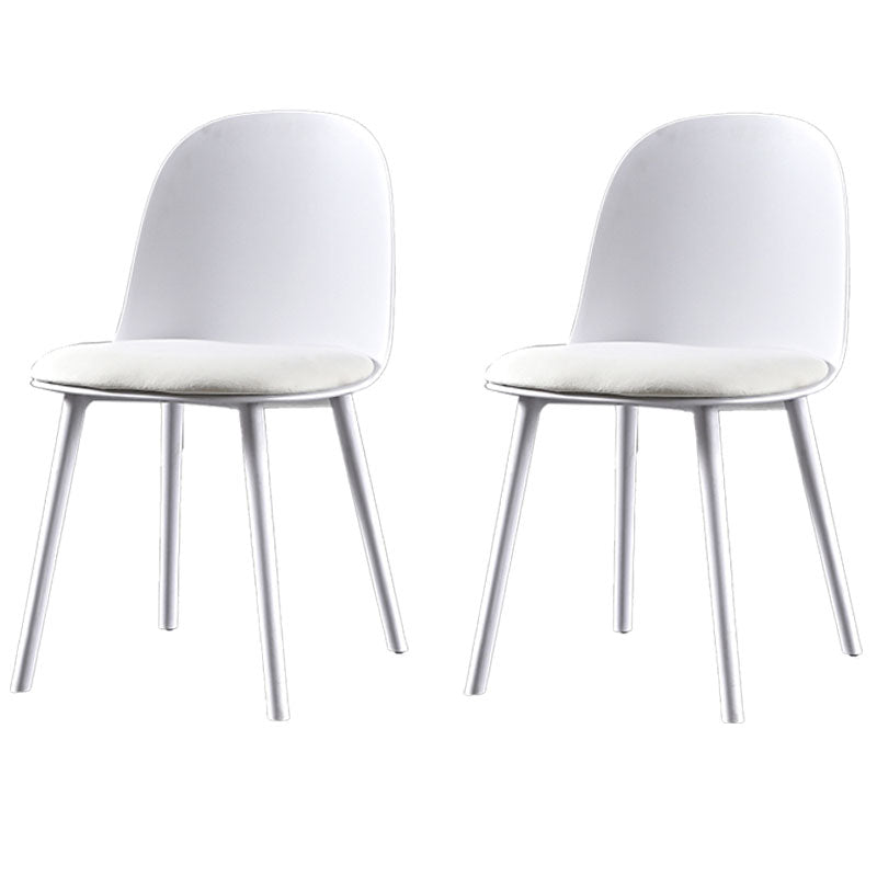Silla lateral de comedor de plástico de estilo escandinavo, silla sin brazos con respaldo abierto para el hogar