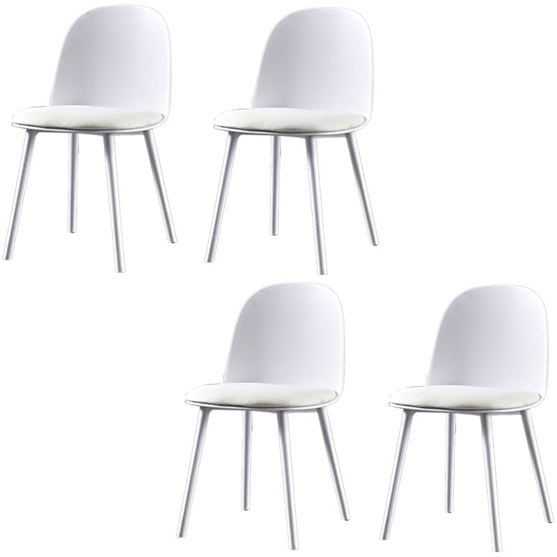 Silla lateral de comedor de plástico de estilo escandinavo, silla sin brazos con respaldo abierto para el hogar