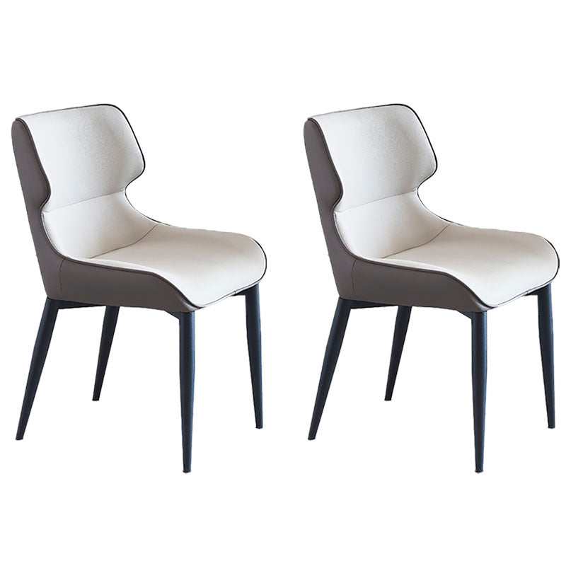 Accueil Industriel Fauteuil à oreilles Chaise de salle à manger rembourrée en métal (Ensemble de 2)