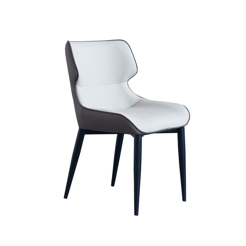 Silla de comedor tapizada de metal con respaldo industrial para el hogar (juego de 2)