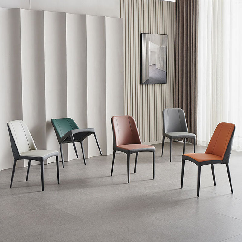 Chaise d'appoint industrielle pour la maison Chaise d'appoint rembourrée en métal à dossier solide (Ensemble de 2)