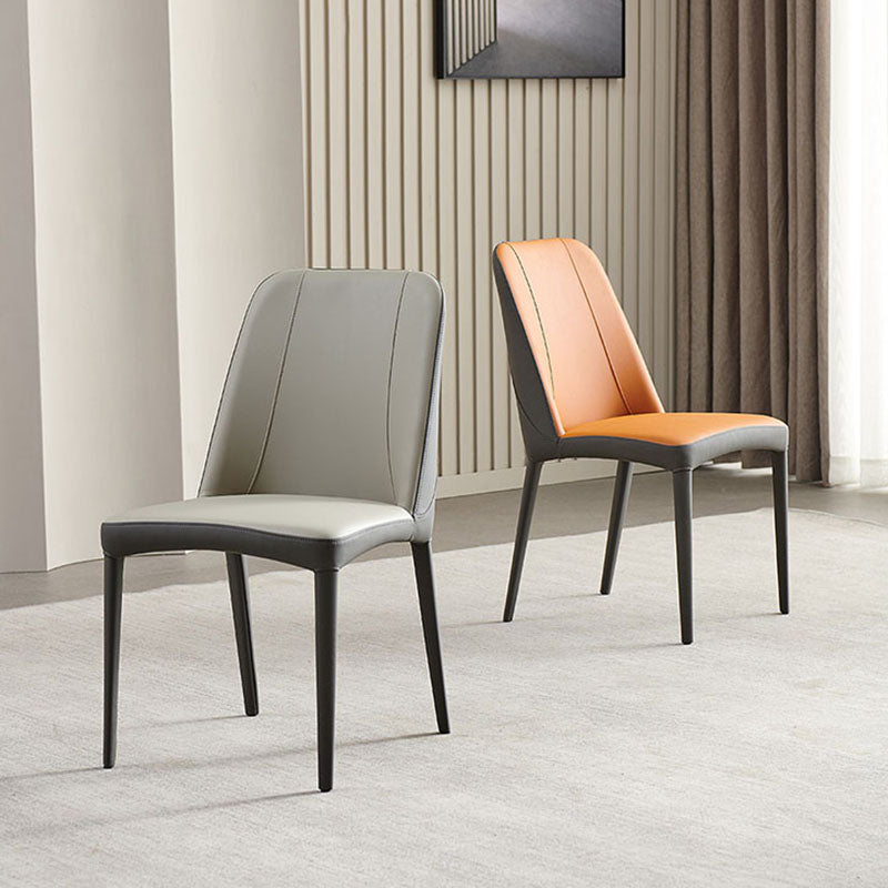 Chaise d'appoint industrielle pour la maison Chaise d'appoint rembourrée en métal à dossier solide (Ensemble de 2)
