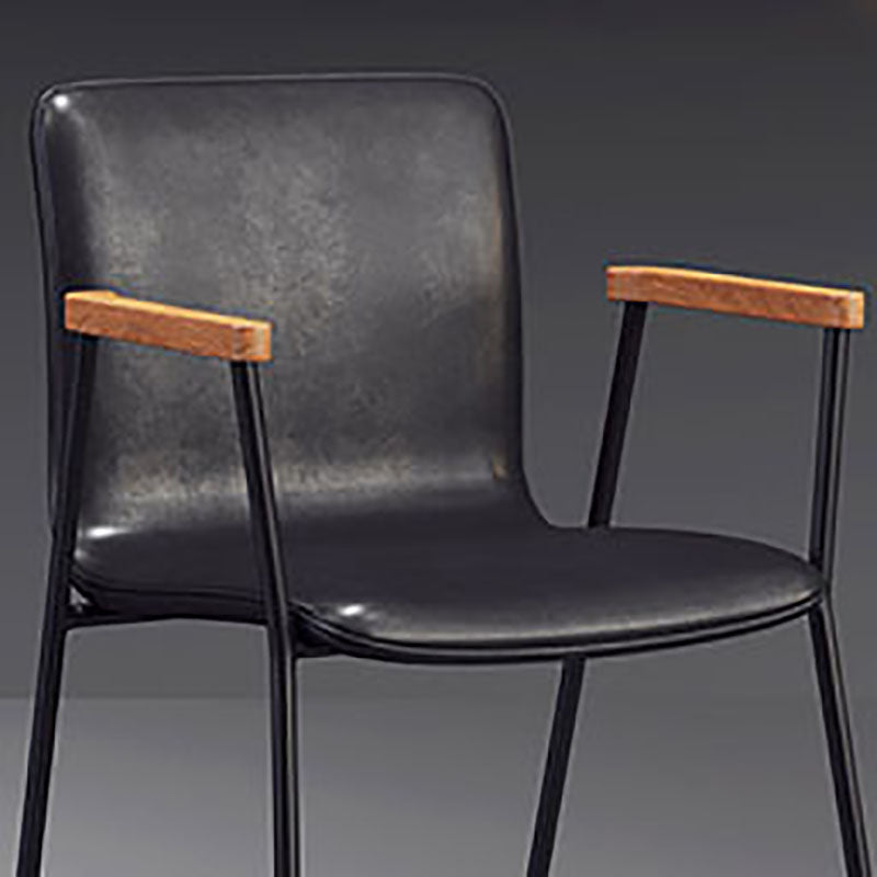 Fauteuil de salle à manger en cuir industriel, finition mate, chaise de salle à manger à dossier solide