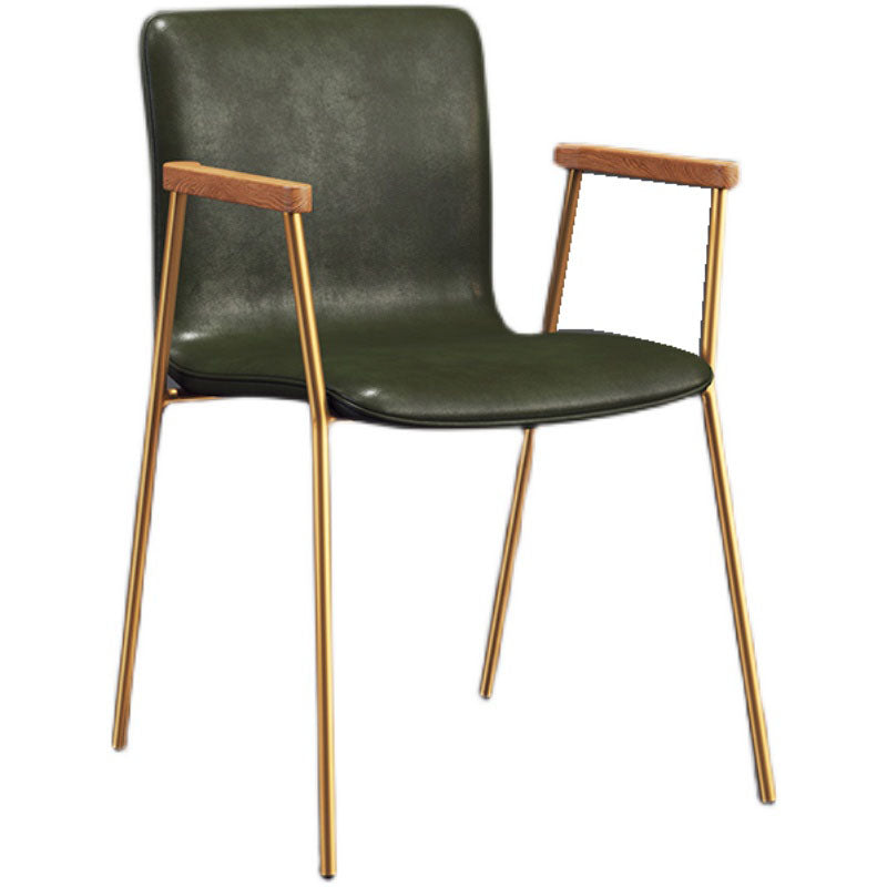 Fauteuil de salle à manger en cuir industriel, finition mate, chaise de salle à manger à dossier solide