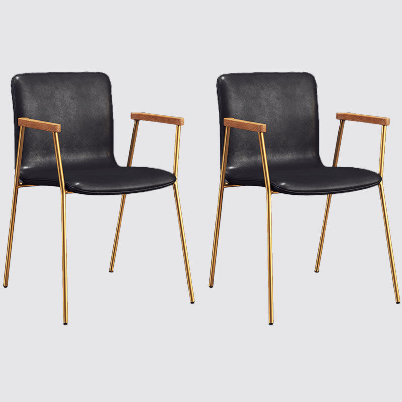 Fauteuil de salle à manger en cuir industriel, finition mate, chaise de salle à manger à dossier solide