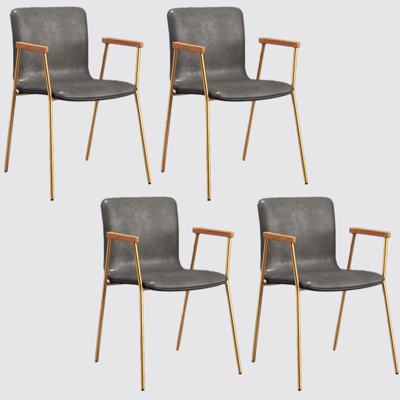 Fauteuil de salle à manger en cuir industriel, finition mate, chaise de salle à manger à dossier solide