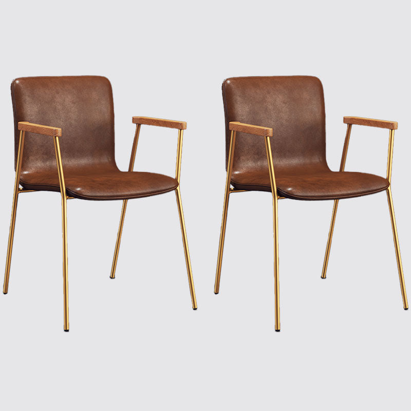 Fauteuil de salle à manger en cuir industriel, finition mate, chaise de salle à manger à dossier solide