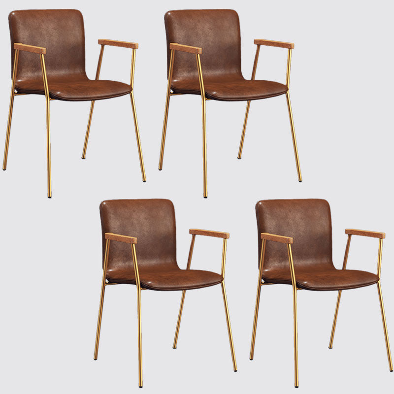 Fauteuil de salle à manger en cuir industriel, finition mate, chaise de salle à manger à dossier solide