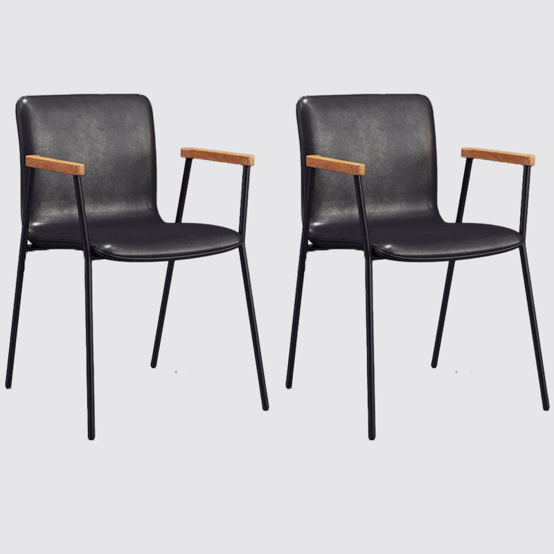 Fauteuil de salle à manger en cuir industriel, finition mate, chaise de salle à manger à dossier solide