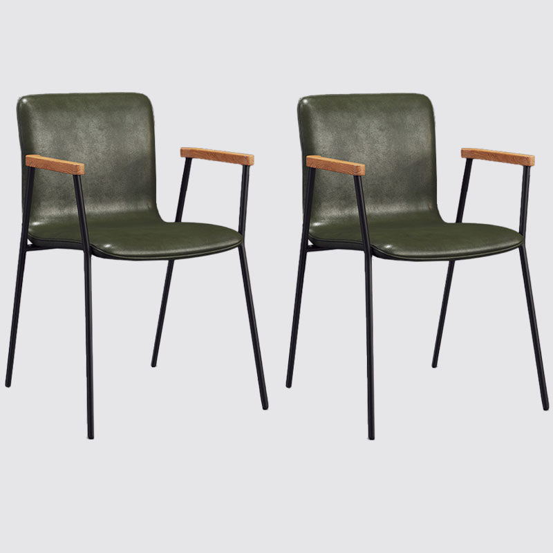 Fauteuil de salle à manger en cuir industriel, finition mate, chaise de salle à manger à dossier solide